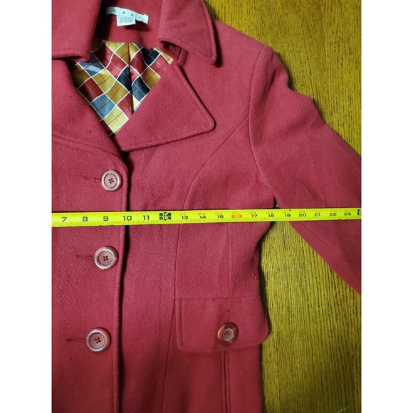 Cabi 8 Coat Womens Medium Peacoat Red Wool Blend Jacket Lined Pockets Medium - Picture 7 of 10